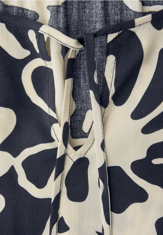 Blouse met koorddetail shadowed navy