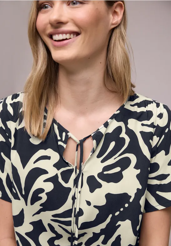 Blouse met koorddetail shadowed navy