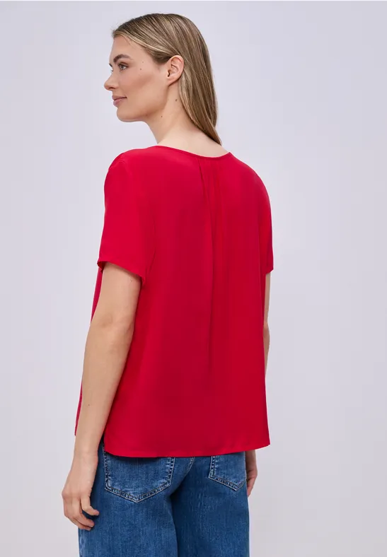 Blouse met koorddetail salsa red