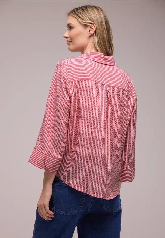 Gestreifte Hemdbluse salsa red