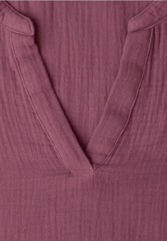 Kurzarm Bluse in Musselinqualität dark clouded blush