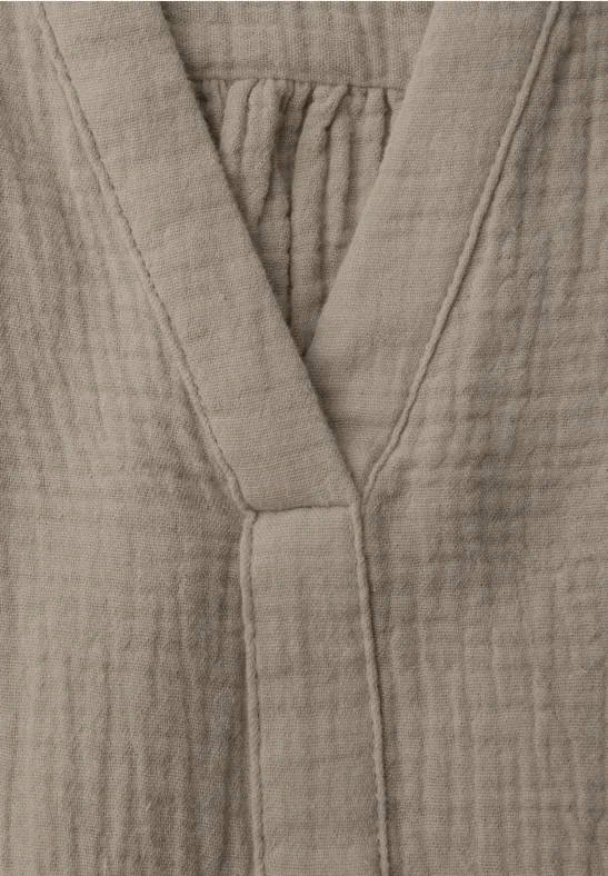 3/4-Arm Bluse in Musselinqualität timeless beige