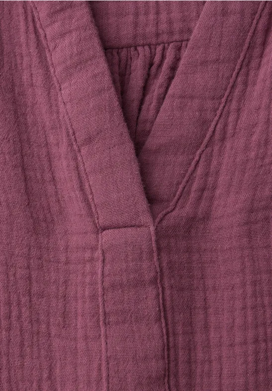 Bluzka koszulowa z rękawem 3/4 w jakości muślinu dark clouded blush