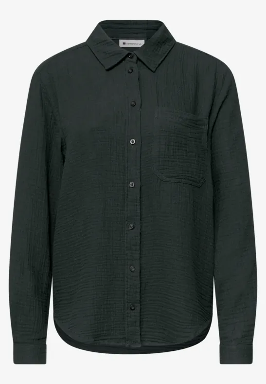 Mousseline overhemd blouse pine grove green