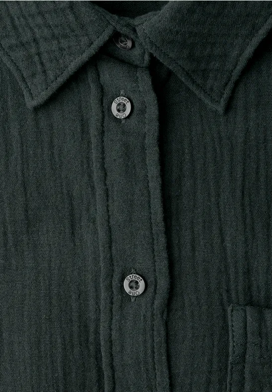 Mousseline overhemd blouse pine grove green