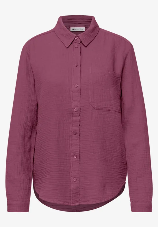 Mousseline overhemd blouse dark clouded blush