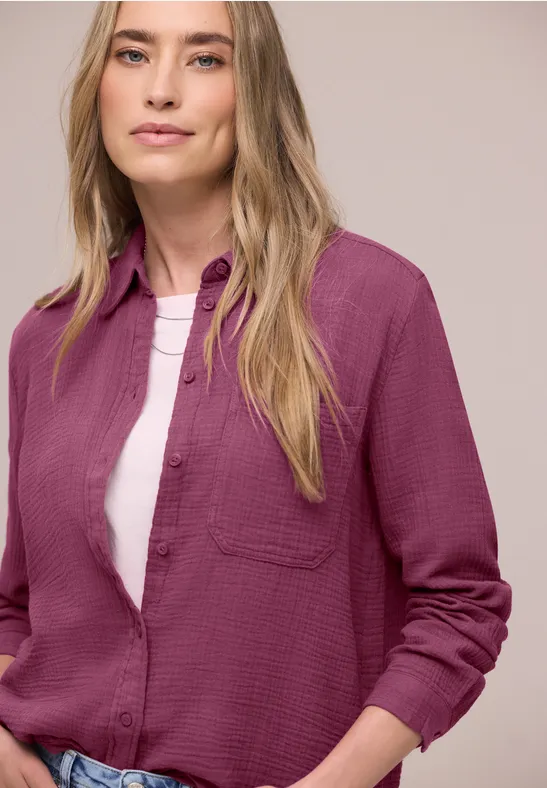 Mousseline overhemd blouse dark clouded blush