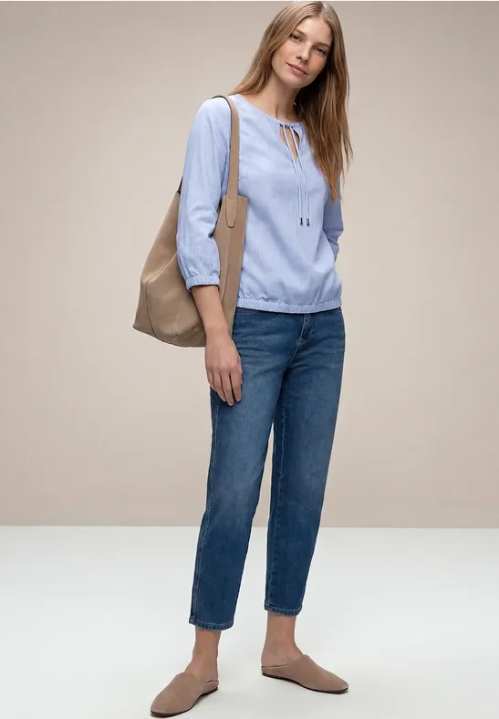 3/4-Arm Bluse mit  Streifen smoked blue