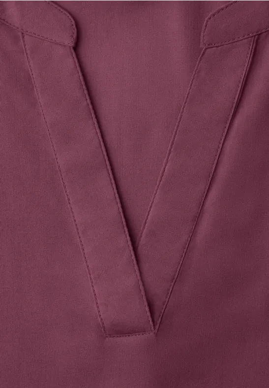 Bluse mit Split Neck und Turn-Up dark clouded blush