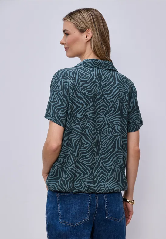 Blouse à manches courtes avec col bowling cool vintage green