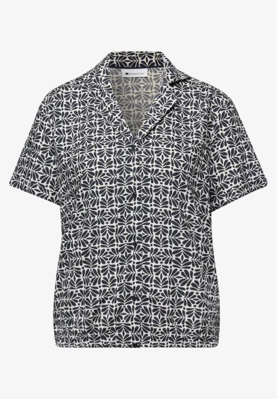 Blouse à manches courtes avec col bowling shadowed navy