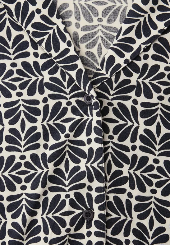 Blouse à manches courtes avec col bowling shadowed navy