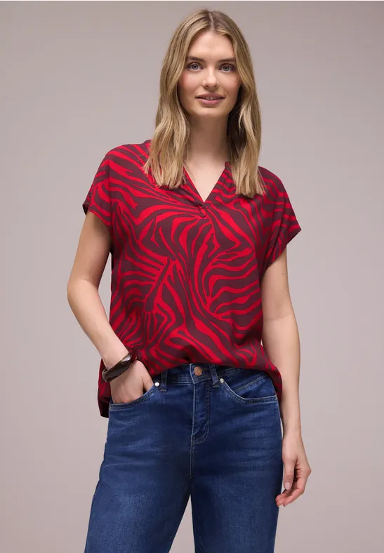 Blusenshirt mit Muster salsa red