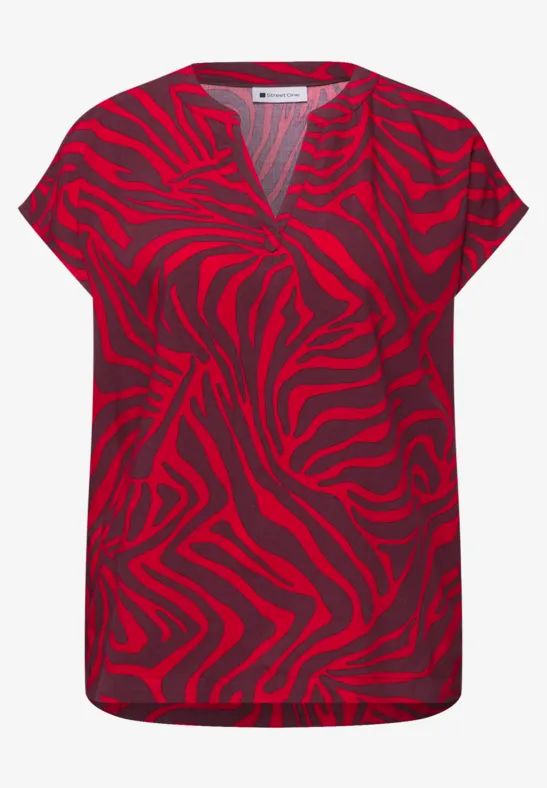 Blusenshirt mit Muster salsa red