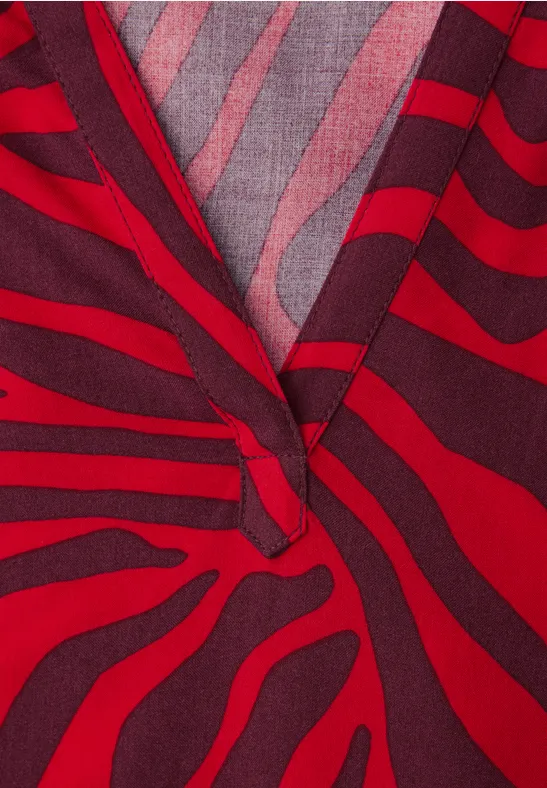Blusenshirt mit Muster salsa red