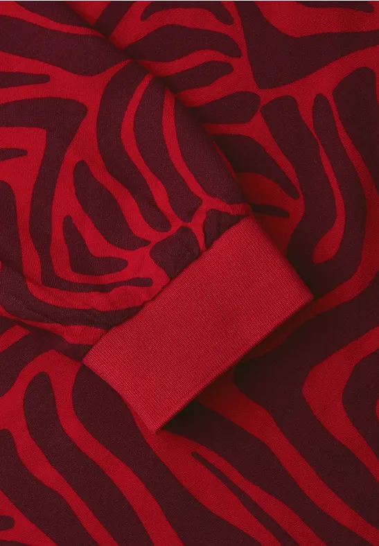 Blouse à col rond avec détails en tape salsa red