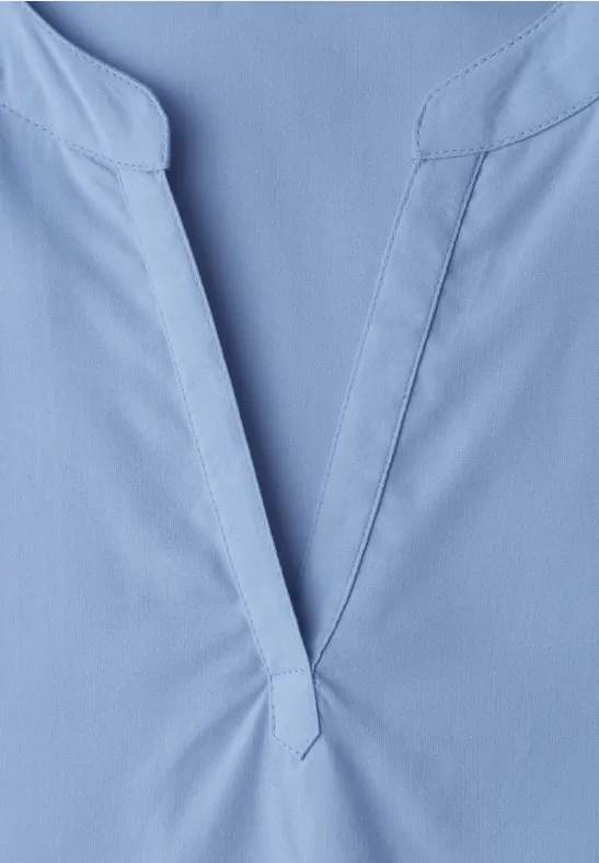 Blouse dropped shoulder avec col fendu original blue