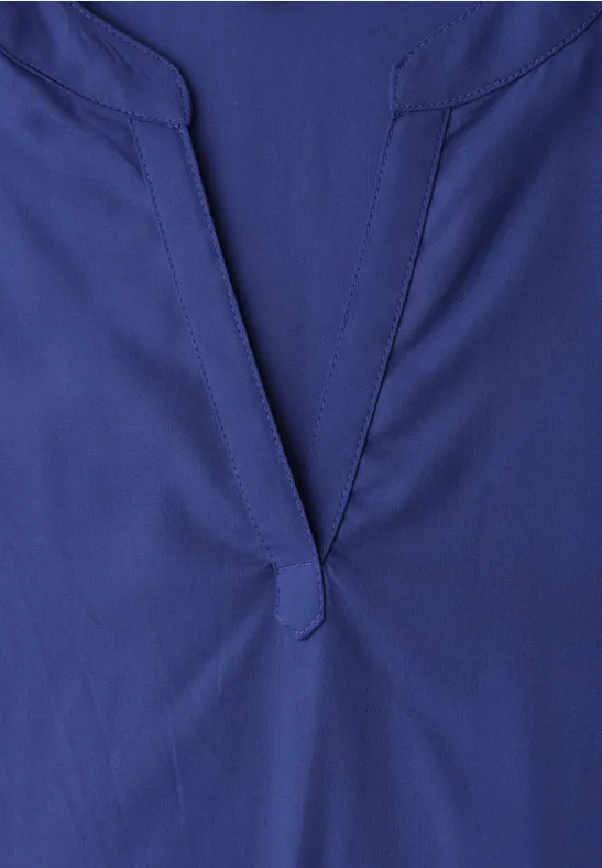 Blouse dropped shoulder avec col fendu amparo blue