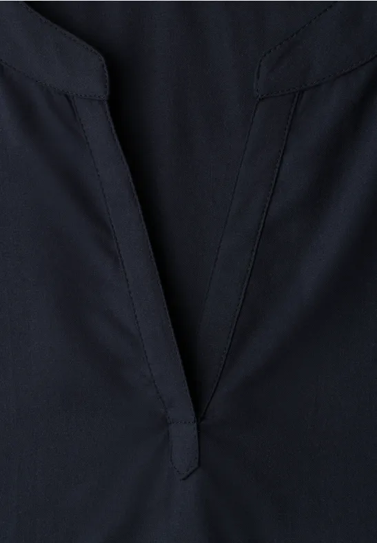 Dropped Shoulder Bluse mit Split Neck shadowed navy