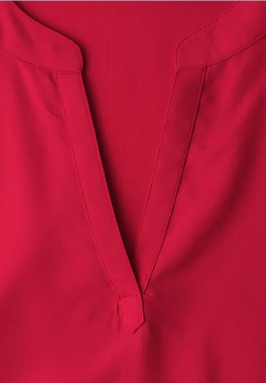 Dropped Shoulder Bluse mit Split Neck salsa red