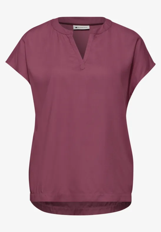 Dropped Shoulder Bluse mit Split Neck dark clouded blush