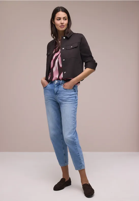 Blouse à épaules tombantes avec bandes décoratifves clouded blush