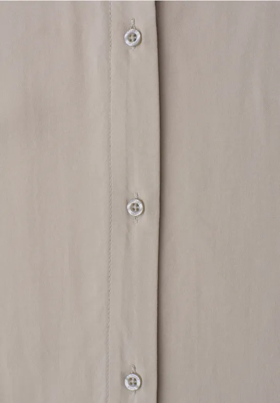 Blouse dropped shoulder avec col bowling timeless beige