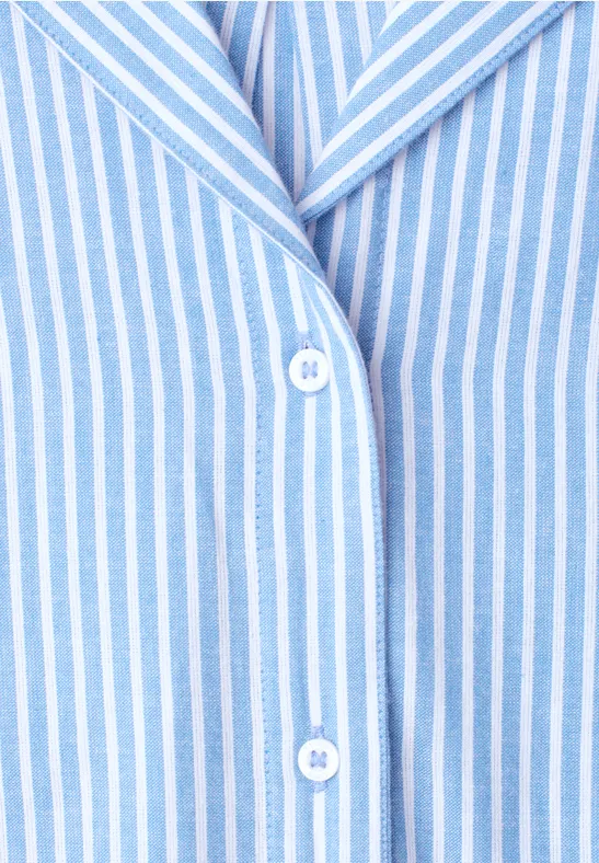 Dropped Shoulder Bluse mit Bowling-Kragen original blue