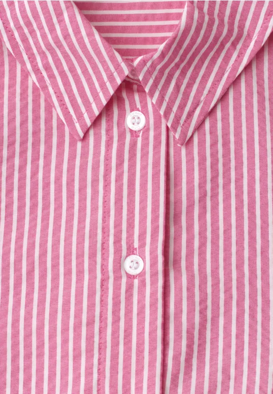 Seersucker blouse met lange mouwen magenta dream