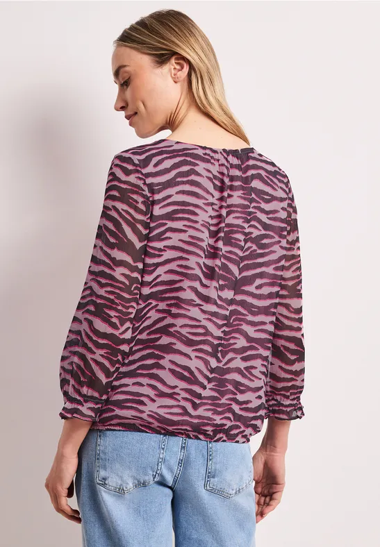 3/4-Arm Bluse mit Rundhals aus Chiffon minimal rose