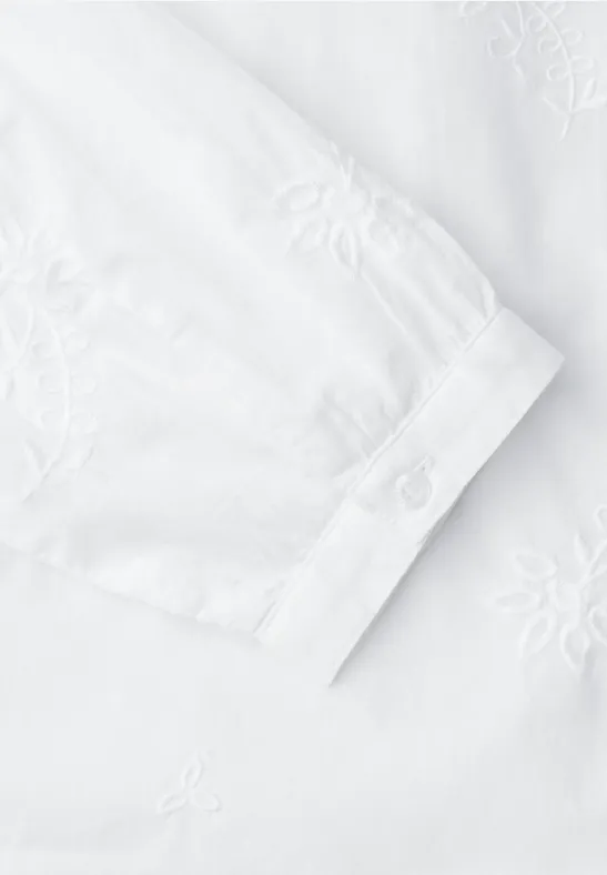 3/4-mouwen blouse met borduursel off white