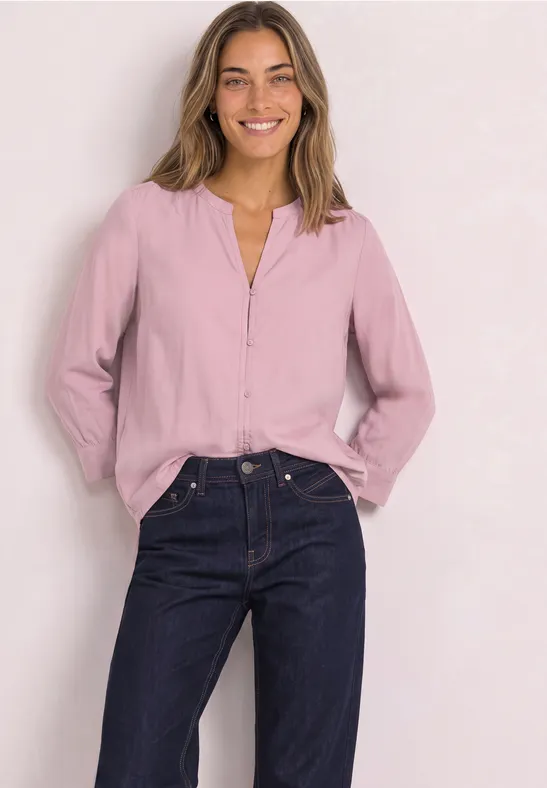 Street One Blouse met 3/4-mouwen en split in de hals