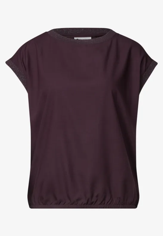 Top sans manches violet foncé pour femme, col rond et taille élastiquée