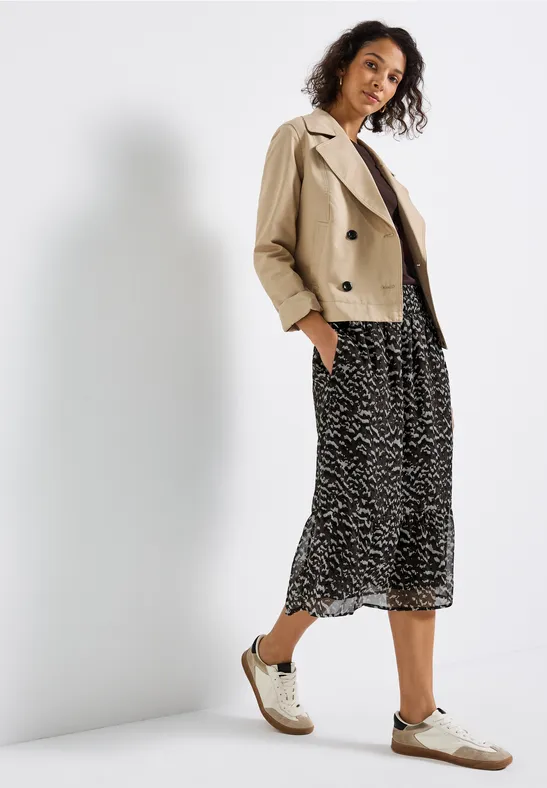 Jupe en mousseline de soie à motifs deep roast brown