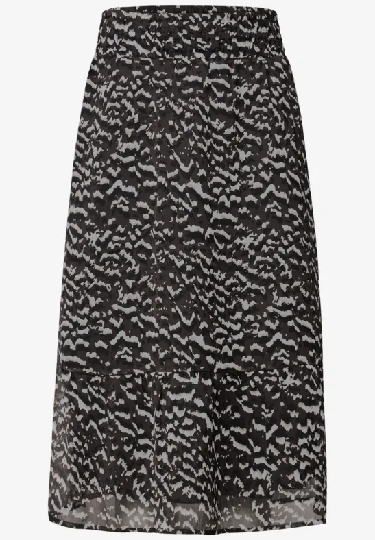 Jupe en mousseline de soie à motifs deep roast brown
