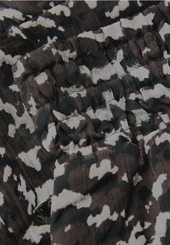 Jupe en mousseline de soie à motifs deep roast brown