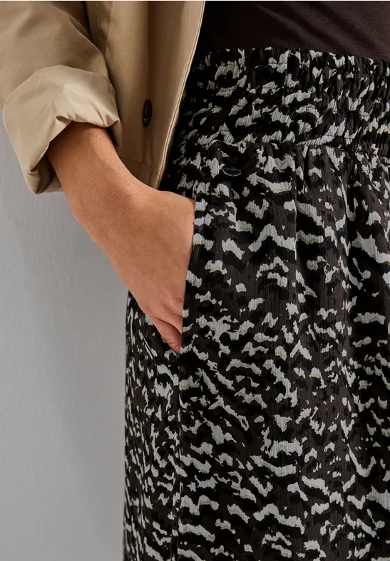Jupe en mousseline de soie à motifs deep roast brown