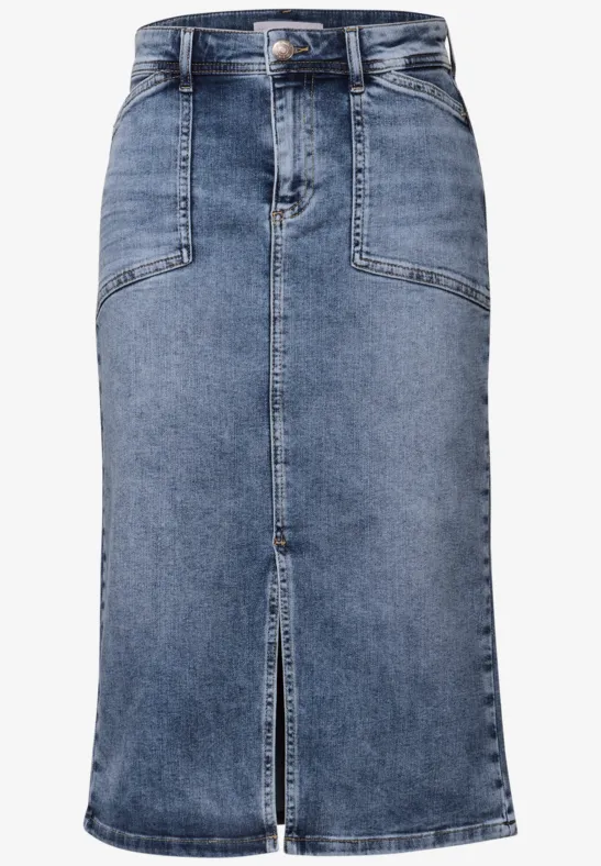 Midi Jeansrock light blue washed