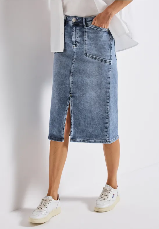 Midi Jeansrock light blue washed