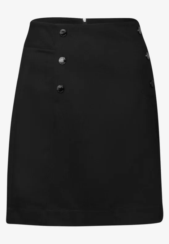 Rock mit Knopfdetail Black