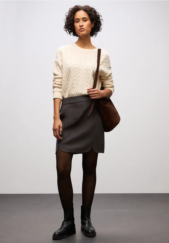 Rock in Woll-Optik rustic brown mel.