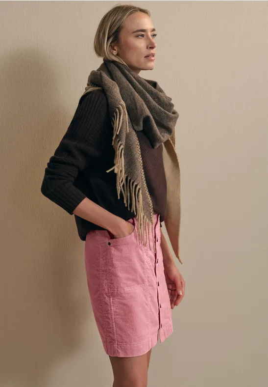 Cordrock mit Knopfleiste powder pink