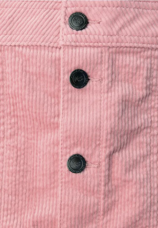 Cordrock mit Knopfleiste powder pink