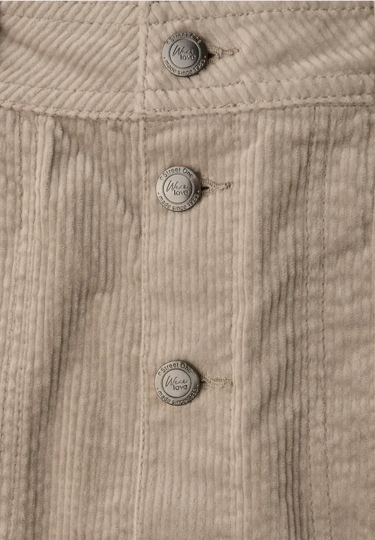 Cordrock mit Knopfleiste flowing beige
