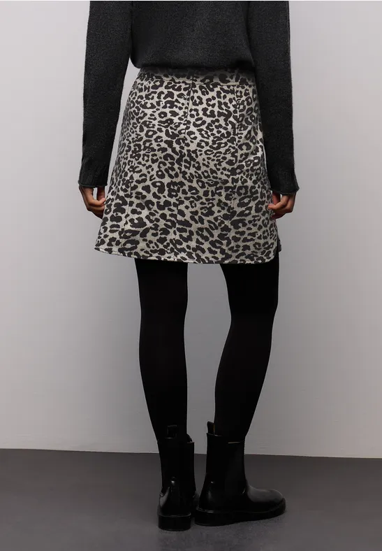 Wełniana spódnica z ćwiekami soft beige