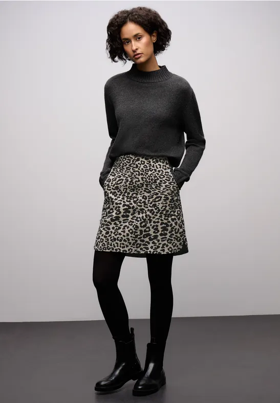 Wełniana spódnica z ćwiekami soft beige