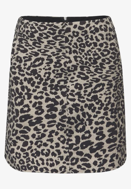 Wełniana spódnica z ćwiekami soft beige