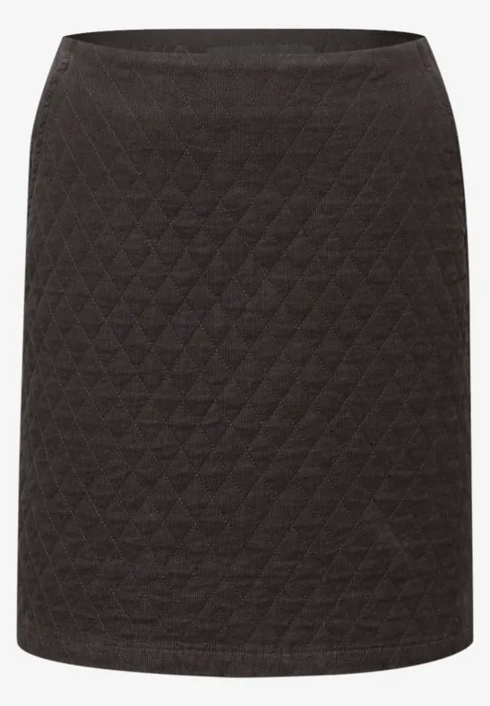 Spódnica z pikowanym wzorem darkest brown