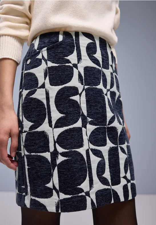 Gemusterter Rock shadowed navy