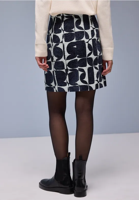 Gemusterter Rock shadowed navy